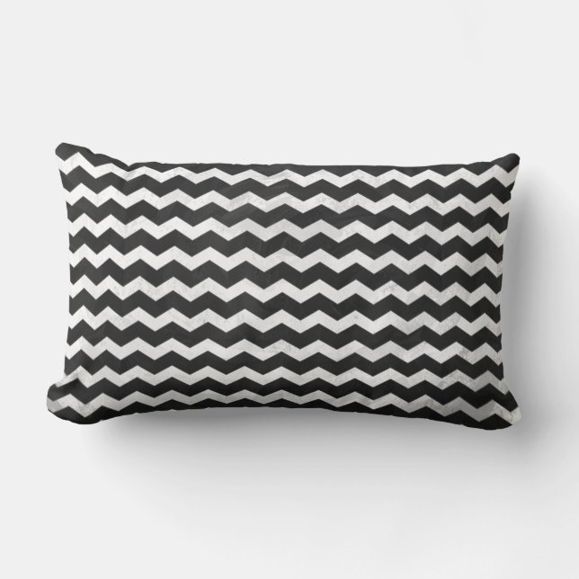 Almofada Lombar Padrão Kohl Black Chevron (Frente)