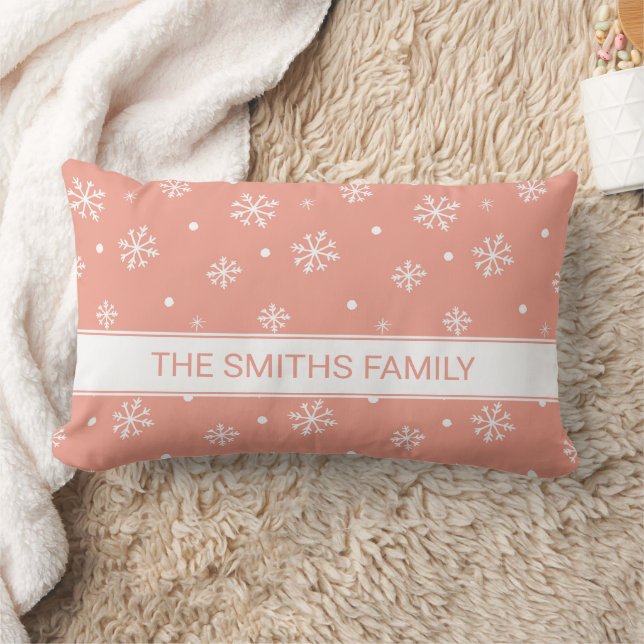 Almofada Lombar Padrão Mínimo de Flocos de Neve Personalizado (Cobertor)