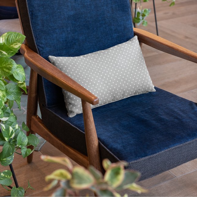 Almofada Lombar Padrão moderno de Bolinhas de Cinzas (Criador carregado)