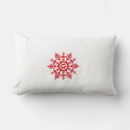 Almofada Lombar Padrão Red Snowflake Motif Winter
