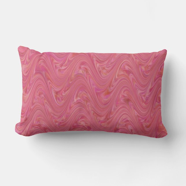 Almofada Lombar Padrão rosa de borbulhamento (Frente)