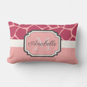 Almofada Lombar Padrão Rosa Girafa