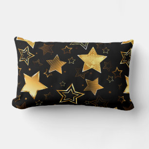 Almofada Lombar Padrão sem costura com estrelas de Ouro