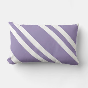Almofada Lombar Padrão Simples Roxo e Branco Striped