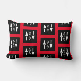 Almofada Lombar Padrão vermelho e preto,inspiração de tendência