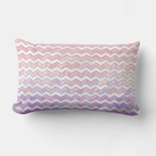 Almofada Lombar Padrão Zig Zag da rosa claro