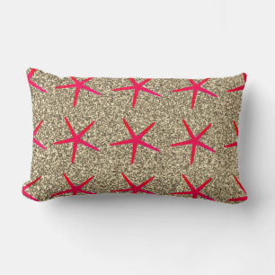 Almofada Lombar Padrões de Estrela-do-Mar Rosa Dourado Brilhante F