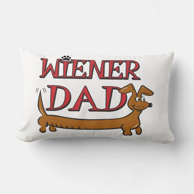 Almofada Lombar Pai Dachshund Weiner (Frente)