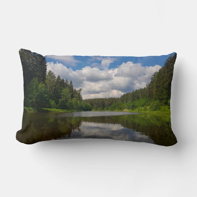 Almofada Lombar Paisagem Natural Canal Sky Belarus Lumbar (Frente)