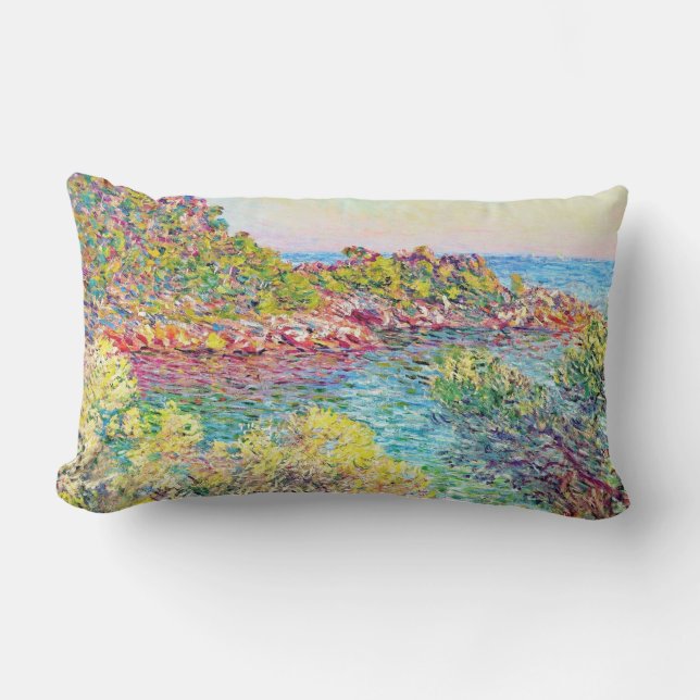 Almofada Lombar Paisagem perto de Monte Carlo (por Claude Monet) (Frente)