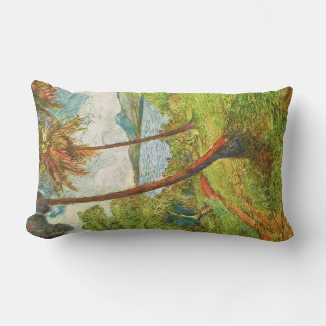 Almofada Lombar Paisagem tropical em Martinica (Charles Laval) (Frente)