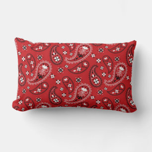 Almofada Lombar Paisley Pattern com Fundo Vermelho-23214