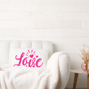 Almofada Lombar Palavra de amor rosa