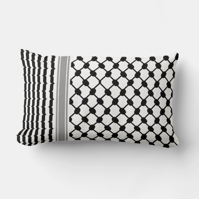 Almofada Lombar Palestino Hatta Keffiyeh Kufiya Folk (2 Padrão) (Frente)