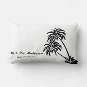 Almofada Lombar Palm Trees Adoram Casamento Tropical Personalizado