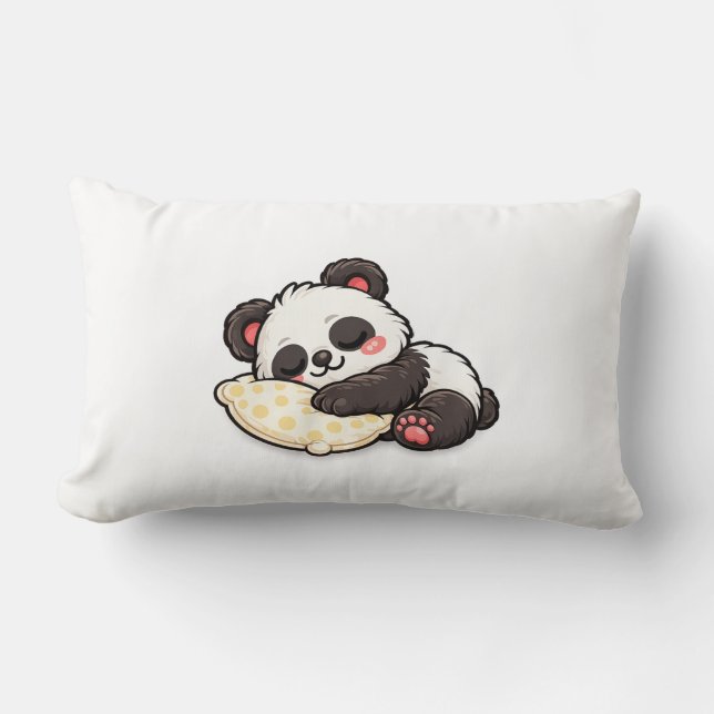 Almofada Lombar Panda Adormecido Fofo com Travesseiro (Frente)