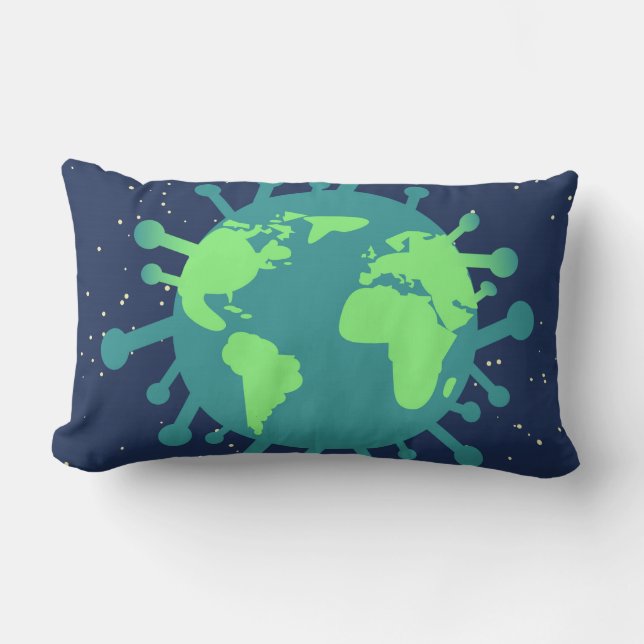 Almofada Lombar Pandemia Global (Partícula Vírus) (Infecção Viral) (Frente)