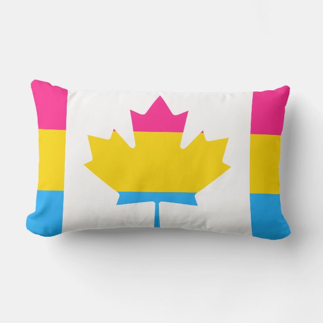 Almofada Lombar Pansexuality Canadian pride flag Throw Pillow (Frente)