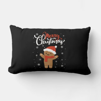 Almofada Lombar Pão de gengibre de natal feliz | biscoito de natal
