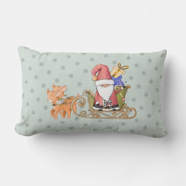 Almofada Lombar Papai Noel com Reindeer e Leigh Custom Thors (Frente)