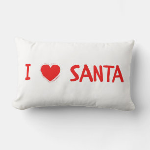Almofada Lombar Papais noeis do Red Christmas I Heart (Love) Lumb