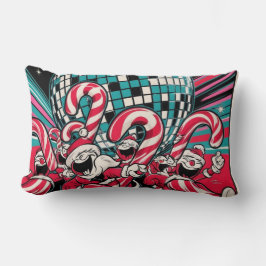 Almofada Lombar Papais noeis Elves Candy Canes Dança A Sob Bola Di