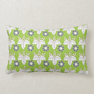 Almofada Lombar Papel de parede floral verde e roxo do primavera