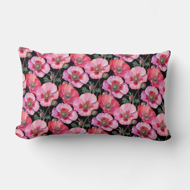 Almofada Lombar Papoulas Rosa  (Frente)