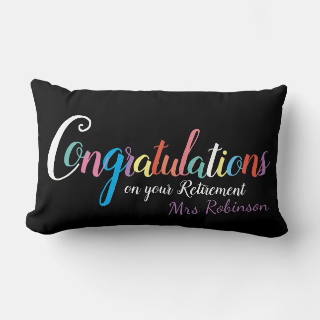 Almofada Lombar Parabéns de aposentadoria de professores (Frente)