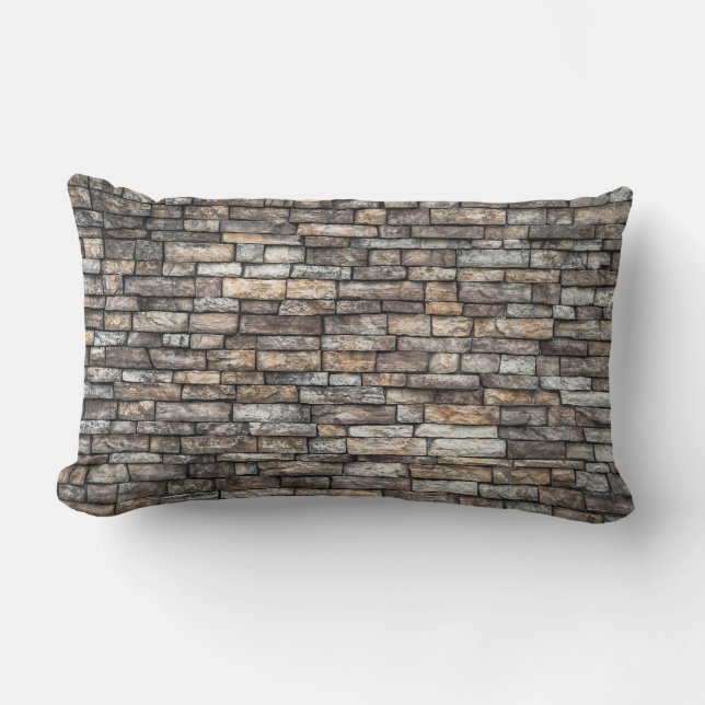 Almofada Lombar Parede de Pedra da cinza (Frente)