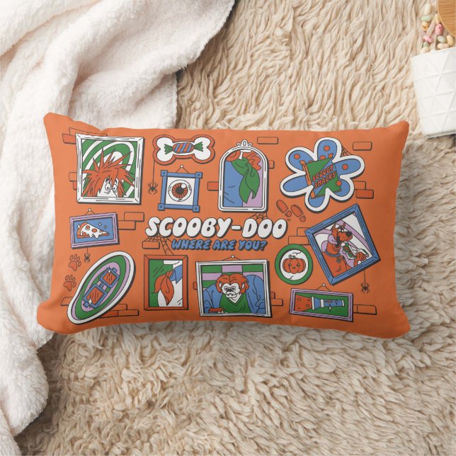 Almofada Lombar Parede de Quadros de Halloween do Scooby-Doo (Cobertor)
