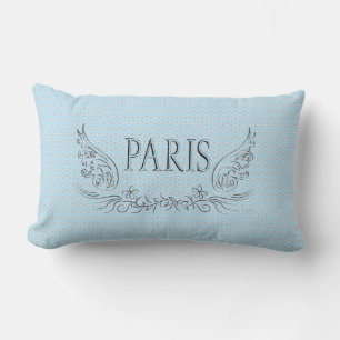 Almofada Lombar Paris com Asas e design de Flor