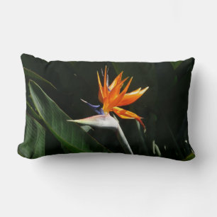 Almofada Lombar Pássaro da Flor Tropical Laranja do Paraíso