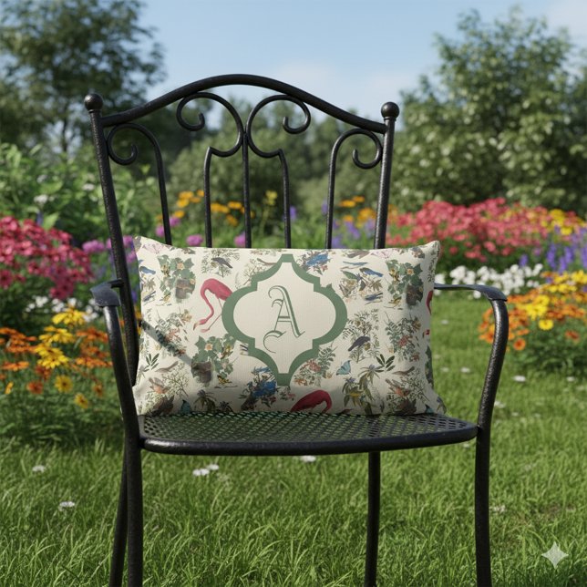 Almofada Lombar Pássaros monogramas de John James Audubon (Criador carregado)