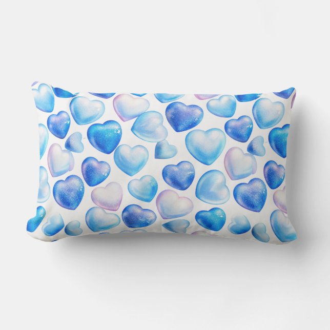 Almofada Lombar Pastel Blue Heart Lumbar Pillow (Frente)