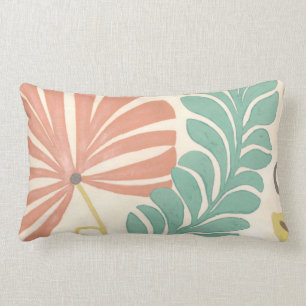 Almofada Lombar Pastel Floral Vines e Folhas em Fundo de Creme