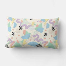 Almofada Lombar Pastel Retro Memphis Pattern Swirls