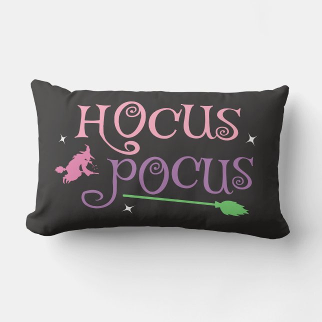 Almofada Lombar Pastel Witch Hocus Pocus Halloween Broomstick (Frente)