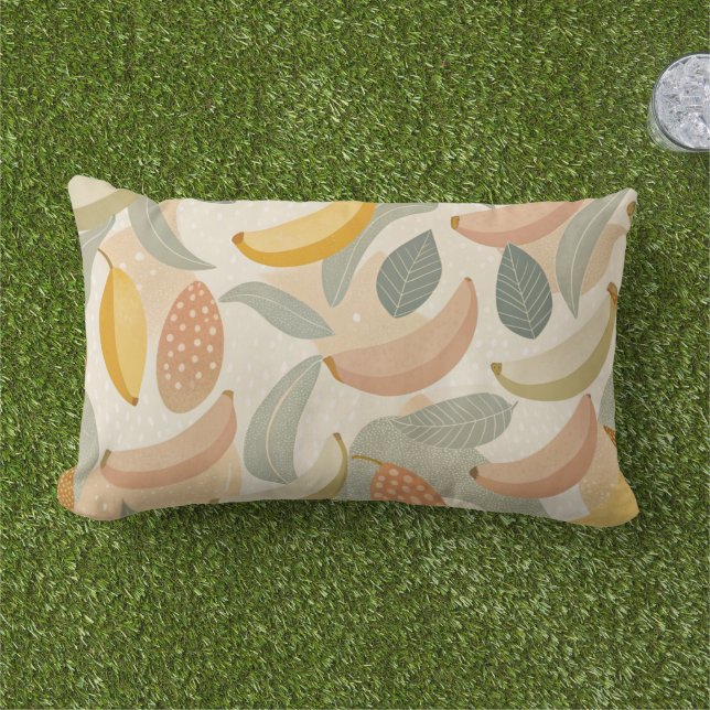 Almofada Lombar Pattern Abstract  Bananas (Grama)