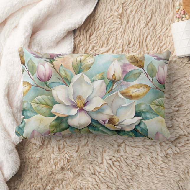 Almofada Lombar Pattern Elegant Magnolias (Cobertor)