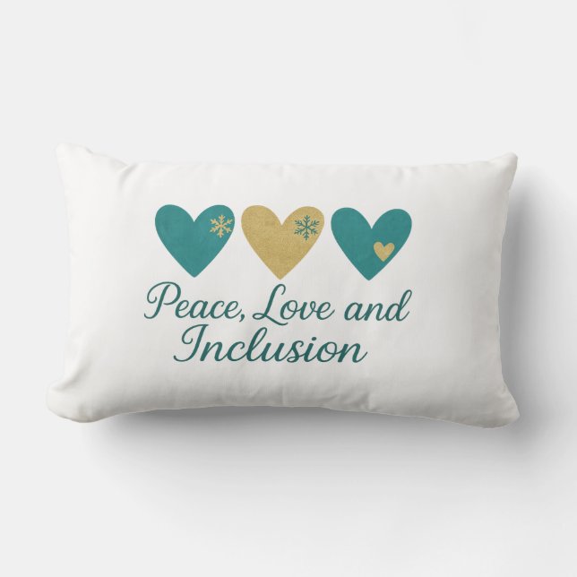Almofada Lombar Peace, Love and Inclusion | Inclusive Holiday (Frente)