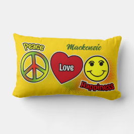 Almofada Lombar Peace Love Happiness