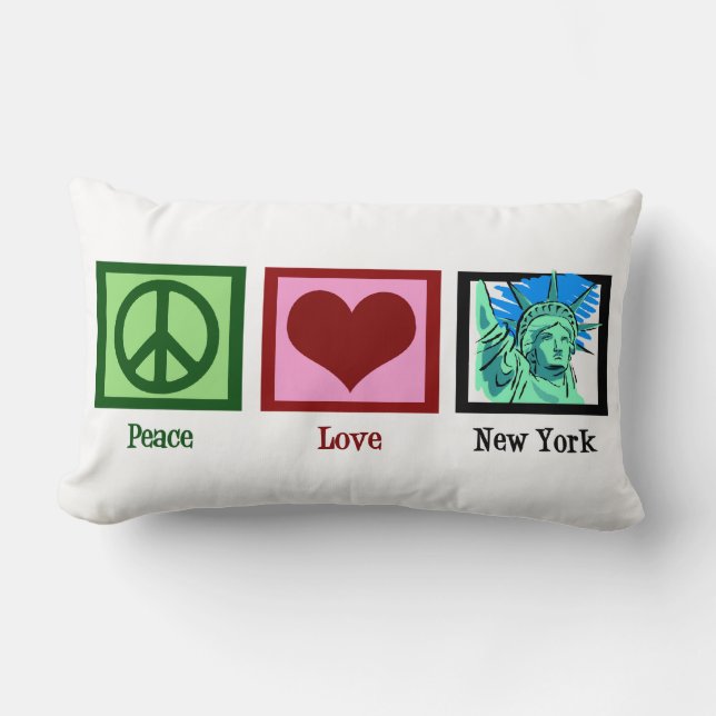 Almofada Lombar Peace Love New York (Frente)