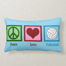 Almofada Lombar Peace Love Voleibol Personalizado Azul