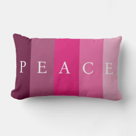 ALMOFADA LOMBAR PEACE TEXT PINK COLOR BONITO VERTICAL STRIPED