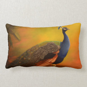 Almofada Lombar Peafowl indiano do pavão