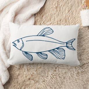 Almofada Lombar Peixe Azul Na moda - Tema Náutico / Oceano