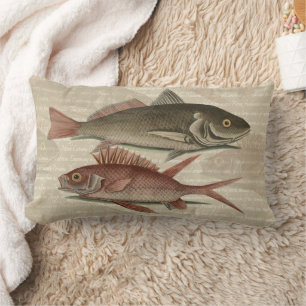 Almofada Lombar Peixe Red Perch Pescador Art