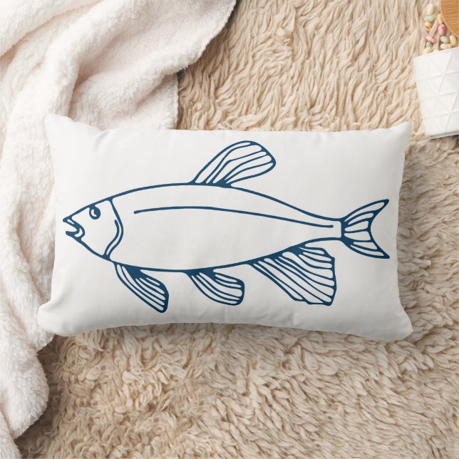Almofada Lombar Peixes Azuis na moda - Tema Náutico / Oceano (Cobertor)