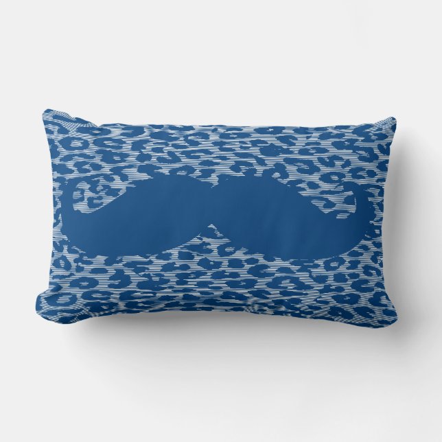Almofada Lombar Pele de Leopardo com bigode azul (Frente)